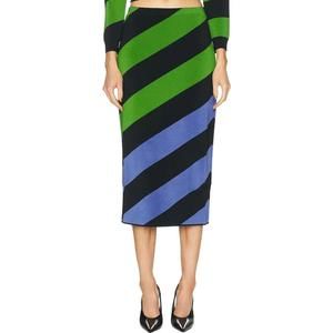 NEW CAROLINA HERRERA knit pencil skirt in lawn green multi